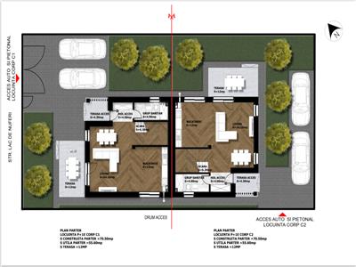 Două vile de vanzare P+1 in proximitatea Parcului Dendrologic Chitila si a Padurii Mogosoaia. Pret unitate 350.000 euro.